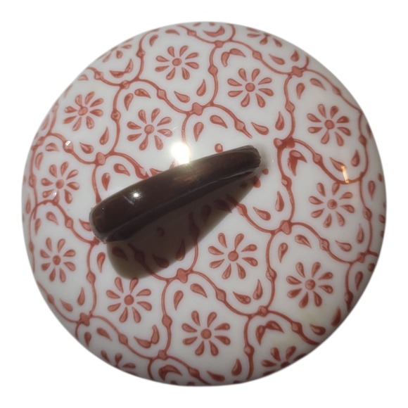 Italian Tea Pot White With Red Floral Pattern - Picture 5 of 16